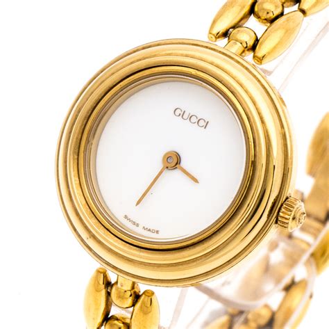 swiss made gucci watxh interchangable ring|gucci yellow gold watch.